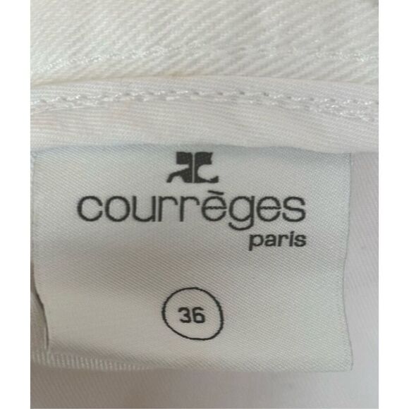 COURRÈGES Seven-Pocket Denim Maxi Skirt in White NWT Size 4 - Picture 8 of 9